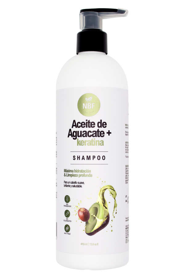 Shampoo con aceite de aguacate y keratina
