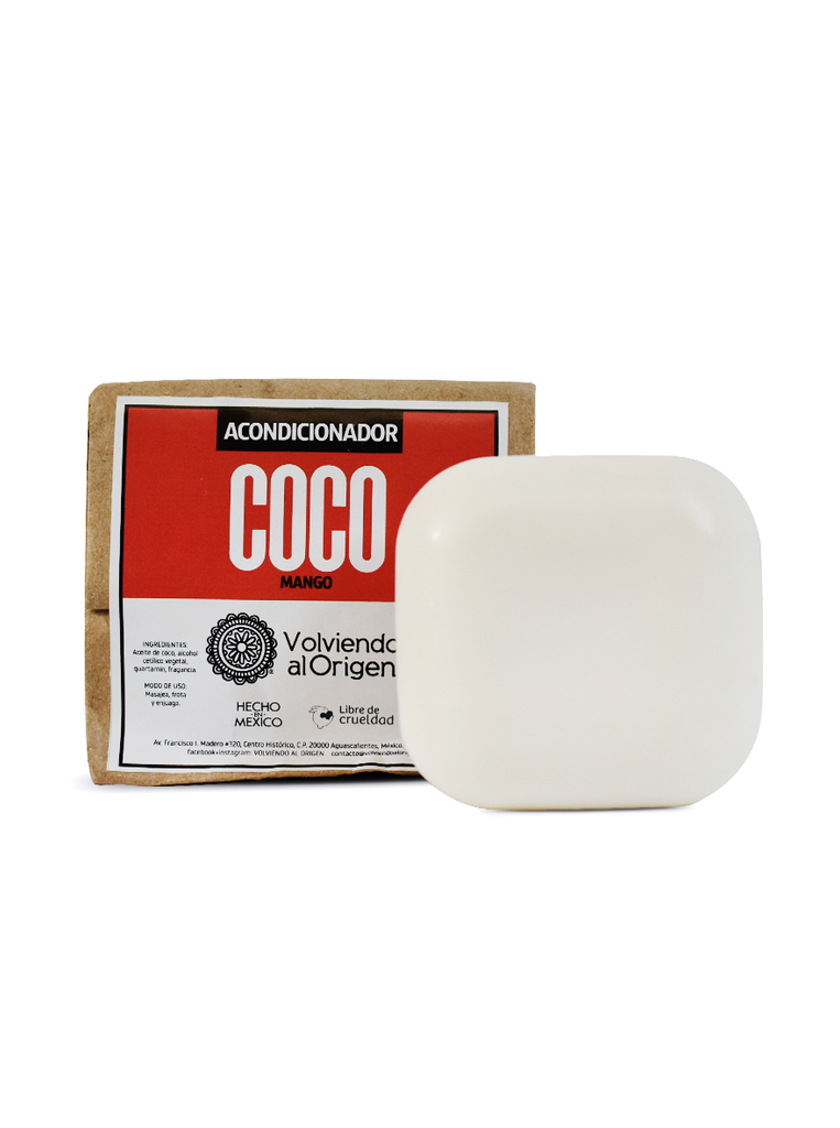 Acondicionador Sólido Orgánico Artesanal Coco-Mango/ 65gr - Volviendo al origen
