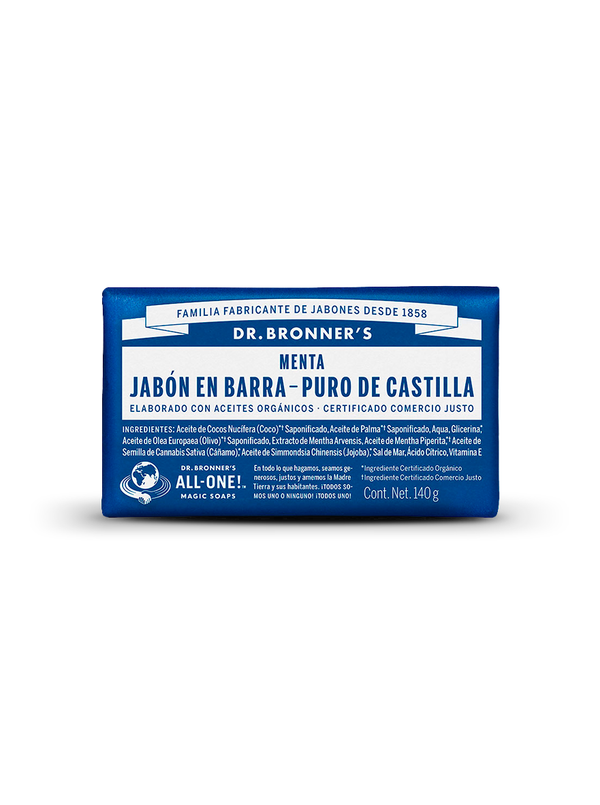 Jabón en barra puro de castilla menta - Dr. Bronner's